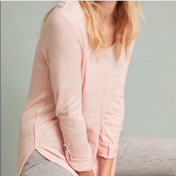 Anthropologie Sylvie Pointelle Top by Akemi + Kin top Sz Small - Picture 2 of 16